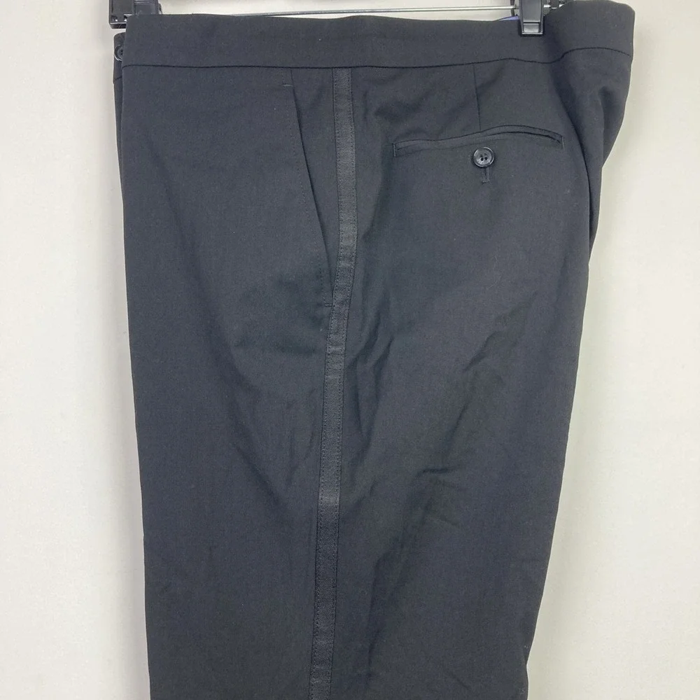 Tommy Hilfiger Mens Modern fit Tuxedo Pants 38W 29L Black Solid Stretch‎